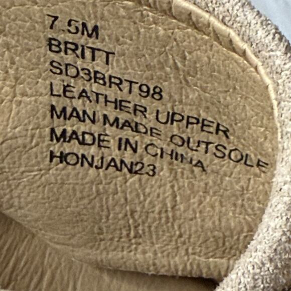 Splendid Britt Espadrille Wedge Sandals Womens 7.5 Leather Suede Beige Comfort - Picture 10 of 11